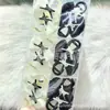 Presilha de cabelo com laço de renda de pérola preta estilo coreano moderno, única com adornos de strass brilhantes, elegante presilha de tubarão