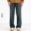 Nuevos jeans rectos casuales de lavado vintage americano desgastado para hombre, pantalones largos de pierna ancha holgados, primavera y otoño 2023