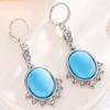 Longrui Pendientes Bohemios Florales Retro Turquesa de Nuevo Estilo Europeo y Americano Pendientes Colgantes Venta al por Mayor