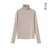 Capa base de cuello alto de cachemira tipo mousse para mujer, nueva de otoño, camiseta térmica de cuello alto para ir al trabajo, camiseta ligera de manga larga