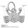 Estilo Ins Estilo Playa Exquisito Incrustado Strass Estrella de Mar Cocotero Colgante DIY Colgante de Collar Accesorios para Pulsera de Acero Inoxidable