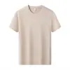Roupas de Trabalho de Seda de Gelo de Secagem Rápida com Logo, Camiseta de Verão com Gola Redonda e Manga Curta, Camisa Publicitária, Roupas de Trabalho Masculinas e Femininas, Corte Solto