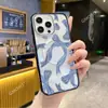 Suministro Exclusivo Transfronterizo de Funda para Teléfono Transparente con Marco Negro y Moño Rayado Azul, Adecuada para Fundas de Teléfono iPhone 17 y Apple 16