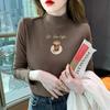 106 # Camiseta de Manga Larga Cuello Alto para Mujer (Toma real) (100% Otro) (Aumentar 2Xl/3Xl)