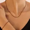 Pulsera Colgante de Cuentas de Vidrio Acero Inoxidable Chapado en Oro Transfronterizo Europeo y Americano Collar Accesorio Versátil de Lujo Ligero Francés de Nicho para Mujeres