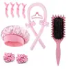 Conjunto de Modelador de Cachos de Esponja Sem Calor Mais Vendido da Amazon para Mulheres, Ferramenta de Cachos para Dormir Preguiçoso, Combinação de Anéis de Cabelo, Ferramentas de Penteado