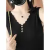 Camisola de Punto de Seda Helada Holgada para Mujer, Elegante y de Alta Gama, Prendas de Abrigo sin Mangas que Cubren el Cuerpo