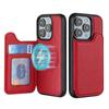 Adecuado para Funda de Cuero para iPhone 16, Apple 15 Succión Magnética 14 Funda para Teléfono con Ranura para Tarjetas, 13 Funda Protectora Magsafe, Antihuellas