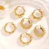 Pendientes de Acero Inoxidable de Lujo Ligero Estilo Europeo y Americano Chapados en Oro de 18 Quilates Pendientes de Gama Alta para Mujer Accesorios Versátiles de Joyería para Orejas Retro