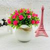 Producto Nuevo 31 Pasto de Cacahuate Rosa Maceta Cuadrada Bonsái Diseño Artificial Paisaje Natural Artificial Decoración Hogar Sala de Estar