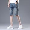 2025 Shorts Jeans Masculino de Verão da Marca Tendência Bordado High-End Novo Stretch Slim Fit Calça Casual Azul Em Estoque
