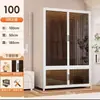 Guarda-Roupa de Aço Estilo Moderno para Armazenamento no Quarto, Guarda-Roupa de Chão para Apartamento de Aluguel Infantil, Cabideiro de Armazenamento à Prova de Poeira para Adultos