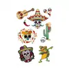 Adesivos de Tatuagem Caveira Mexicana Estilo Divertido de Carnaval Halloween Maquiagem de Festival para Homens e Mulheres Braço e Perna À Prova d'Água e Duradouros