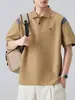 Ropa para Hombre Fengshe / Nuevo Polo de Verano 2026 para Hombre con Cuello Camisero de Solapa Manga Corta Delgado Marca de Moda Polo de Cinco Mangas