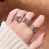 Anillo de diamantes con nudo del mismo estilo de celebridad de Internet, elegante anillo abierto a juego con estilo europeo y americano, accesorios para el dedo índice.