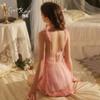 Conjunto de Lingerie Doce e Sexy com Renda Transparente em Tule, Decote em V Profundo e Bojos Xk5736