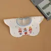 Babadores Impermeáveis Bebê Estilo Coreano Ins, Babadores de Algodão Puro Dupla Face para Bebês, Babadores em Formato de Pétala para Meninas e Meninos