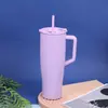 Taza de Acero Inoxidable de Doble Capa con Asa de Gran Capacidad para Coche, Taza Portátil con Popote, Fabricante, Venta al por Mayor, Producto Nuevo, Vaso de Agua, Portátil para Montar en Coche
