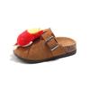 Chinelos Femininos de Verão 2025 Novos Desenho Animado Hambúrguer Batatas Fritas Birkenstocks Planos Chinelos Infantis Chinelos para Meninas Tendência