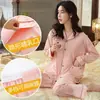 Pijama de Maternidad de Algodón Puro para Primavera y Otoño, Manga Larga, Lactancia, Todo Algodón, Ropa Postparto para Lactancia, Conjunto de Dos Piezas para Casa