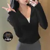 Chamarra de Yoga con Forro de Felpa para Mujer, Temporada de Primavera, Corte Ajustado, Cuello Alto, Cardigan con Cierre, Ropa para Correr y Fitness
