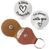 [Superventas] Pock Hug token abrazo de bolsillo moneda de acero inoxidable superventas transfronterizas letras europeas y americanas regalo estuche de cuero