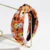 Diadema Personalizada de Halloween Transfronteriza Calabaza Fantasma Sombrero de Bruja Diadema Ancha Nudada Accesorios para el Cabello para Salir