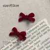 Pinza para el Cabello con Lazo de Terciopelo Rojo para Mujer, Pinza para Flequillo Lateral, Pinza Pequeña de Garra de Princesa, Pinza de Pato para Niños, Accesorio para el Cabello de Año Nuevo