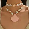 Collar con Colgante de Concha Bohemio al por Mayor Transfronterizo Estilo Marino Cadena de Cuerda con Cuentas de Estrella de Mar Joyería Personalizada para Mujer Collar