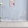 Silla de bambú transparente de cristal para banquete de boda al aire libre silla de cristal acrílico silla de comedor de plástico Silla Fénix Taburete Napoleón