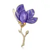 Broche de Flor de Magnólia Usado com Acabamento de Luxo, Estilo de Luxo Leve, Broche Exquisito e de Alta Qualidade, Acessório de Roupa Versátil
