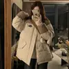 Chamarra Acolchada de Algodón para Mujer Invierno 2025, Estilo Nuevo para Estudiantes, Abrigo Engrosado con Diseño Holgado y Oversized, Chamarra Acolchada de Algodón de Moda