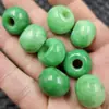 Jade jadeíta, pingente de jade verde seco com furo grande, base branca com contas verde maçã, contas de ábaco, acessórios de pulseira, contas
