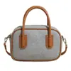 Bolsa de Mão Nicho Transfronteiriça para Axila Feminina 2025 Nova Cor Retro Color-Blocking Bolsa Transversal Versátil Bolsa Bowling Tendência