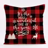 Funda de Almohada Navideña 2022 Serie Roja Transfronteriza Nueva Estampada Lino Hogar Sofá Cojín Respaldo Fabricación de Almohadas