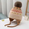 Gorro de bebé con diseño de nariz de oso, gorro tejido lindo de invierno para niños y niñas, gorro cálido para bebés y niños pequeños