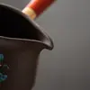 Juego de Té de Arcilla Púrpura con Diseño de Ciervo, Juego de Té Kung Fu con Asa Lateral para Uso Doméstico, Juego de Cerámica Moderno Simple y Lujoso en Caja de Regalo