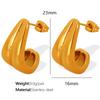 Brincos de Gota d'Água com Textura Plissada em Ouro 18K Francês Brincos de Aço Titânio Tipo C Europeu e Americano Senso Avançado Atacado Meninas