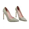 2021 Novo Salto Fino Salto Alto Bico Fino Raso Sapatos Femininos Moda Sapatos Individuais Tamanho 40-48 Sapatos de Comércio Exterior Amazon