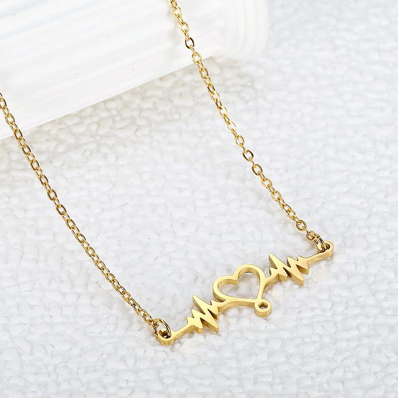 爱心心电图吊坠