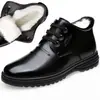 Zapatos de Invierno para Hombre con Forro de Felpa, Zapatos de Cuero Gruesos Casuales de Moda, Botas de Nieve de Cuero de Caña Alta para Deportes al Aire Libre, Venta al por Mayor Transfronteriza