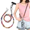 Cordón Colorido Plegado Transfronterizo para Teléfono Móvil Tejido Portátil para Carga Bolsa de Muñeca Cruzada Adecuada para Cables de Datos Apple y Huawei