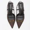 Zapatos de Tacón Alto Silenciosos de Moda con Punta Fina, Boca Baja y Diseño Elegante de Lujo con una Sola Correa, Sandalias de Tacón Alto para Mujer, Comercio Transfronterizo