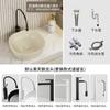 Lavabo de mesa de cerámica para apartamento pequeño estilo crema, lavabo de baño, lavabo de arte para el hogar, lavabo ovalado europeo