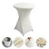 Atacado Decoração de Hotel Casamento Barra de Coquetéis Toalha de Mesa Redonda Poliéster Cor Sólida Toalha de Mesa Elástica Redonda Decoração de Casamento