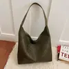 Bolso de mano tejido retro de alta gama, gran capacidad, piel suave, moderno, versátil para el uso diario, bolso de hombro, bolso de axila, bolso de moda para mujer