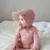 Chapéu de Bebê Primavera e Outono Estilo Coreano Chapéu de Aba Larga Estilo Corte Fofo para Bebês e Crianças Pequenas para Uso ao Ar Livre Chapéu à Prova de Vento com Proteção para as Orelhas Quente para Bebês de Poucos Meses