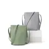 Nuevo Bolso de Hombro para Mujer, Bolso Cruzado Suave y Versátil, Correa de Hombro Ajustable, Bolso tipo Cubo, Bolso para Teléfono Móvil, Piel Genuina