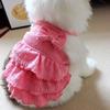 Roupas para animais de estimação primavera e verão, saia fina para cachorro, Teddy Bixu, vestido em camadas para cães pequenos e gatos, cores doces