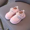 Zapatos de Cuero Perla Elegantes Versátiles de Moda para Niñas de Primavera y Otoño Zapatos Individuales de Flyknit para Niñas Pequeñas Ventas Directas de Fábrica